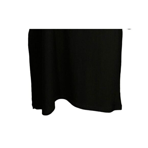 Clara Sun Woo Tunic Size XS Black V Neck Sheer Mesh Ruched Sleeve Long Lagenlook - Picture 5 of 10